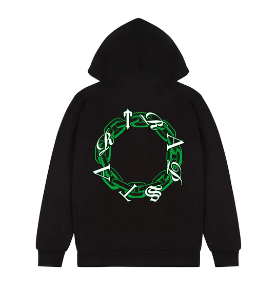 CHAIN SCRIPT HOODIEs - BLACK-GREEN
