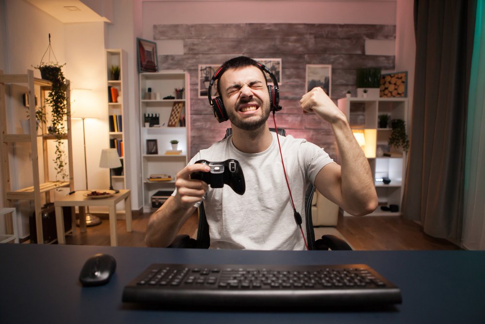 a guy playing game